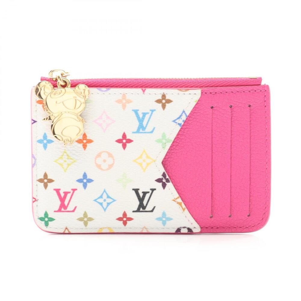 Louis Vuitton LV TM Porte Cartes Romy Wallet Canvas Leather Empreinte Pink White